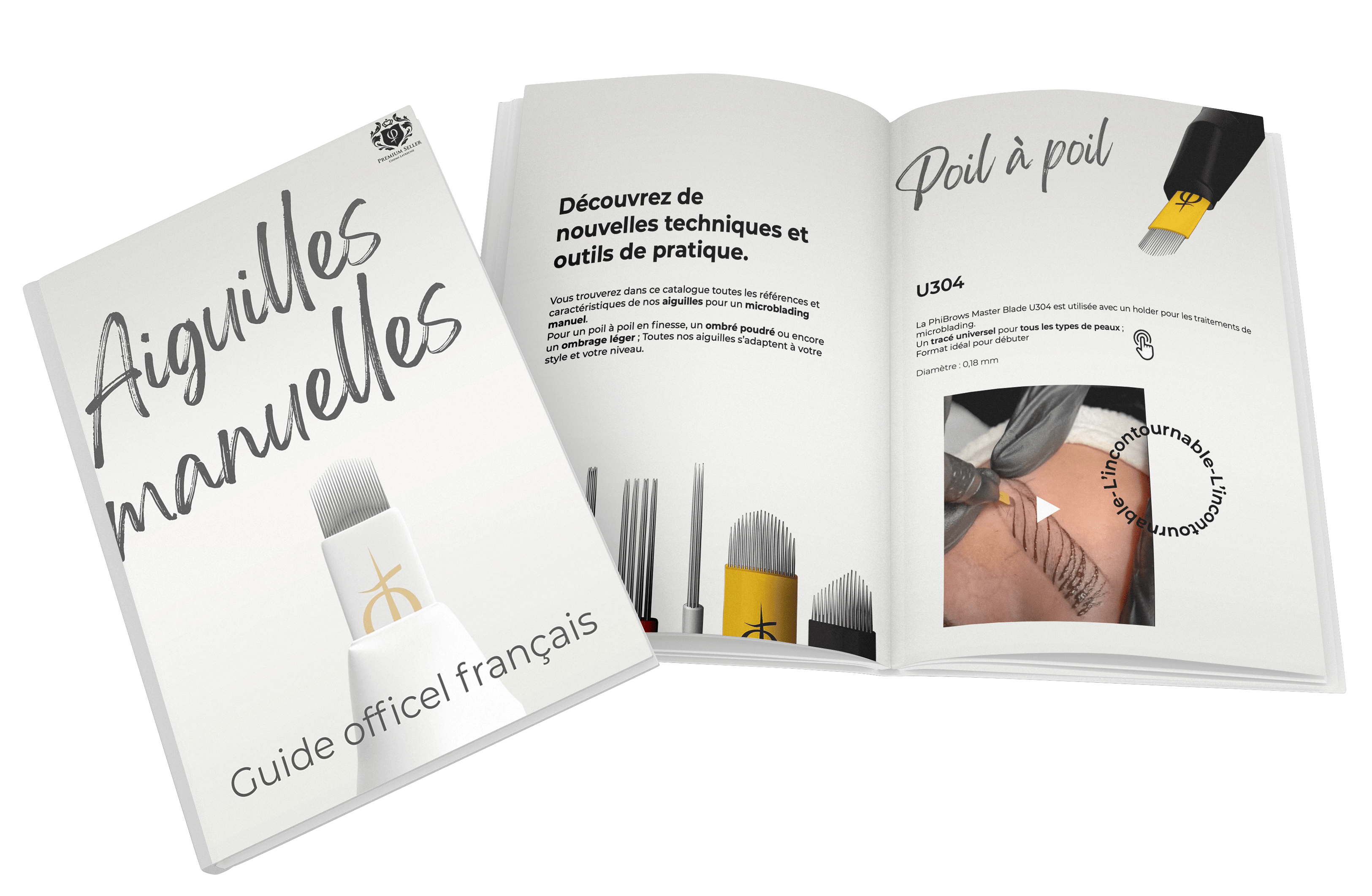 Catalogue aiguille manuelle microblading phibrows phishading